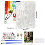 Lxmsja Red Wine Paint by Numbers Kit for Adults, Acrylic Green Leaf Paint by Numbers for Adults Beginner, DIY Craft Supplies Oil Painting Kits for Home Wall Decor 12x16 inch (Framed) Lxmsja