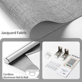 GENIMO 100% Blackout Blinds for Indoor Windows, Window Blinds Cordless with Thermal Insulated, UV Protection Fabric, Mini Door Blinds for Home, Office, Bedroom, Easy to Install, Grey, 27" W X 75" H GENIMO