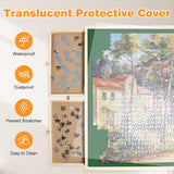 ITEFDTUTNE Jigsaw Puzzle Table with Folding Legs, 34 "x 26" Wooden Puzzle Table with 4 Drawers and Cover, Portable Puzzle Enlightenment Board for Puzzle Storage and Sorting - 1500 Piece ITEFDTUTNE