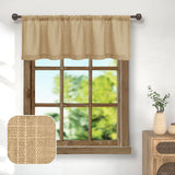 Pitalk Burlap Color Linen Window Valance for Kitchen 3 Inch Rod Pocket Semi Sheer Primitive Rustic Farmhouse Valance Curtain Topper for Bedroom Living Room Dining Bathroom 18 Inch Length Tan Brown Pitalk