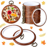 Burbell 15 Pcs Spring Round Embroidery Hoops Frame Circle Rubber Hoops Ring Display Cross Stitch Ornament Imitated Wood Frame Kits for Christmas in July Craft Sewing DIY Hanging Gifts(3 Inch) Burbell