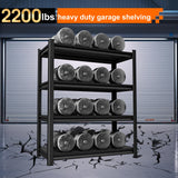 Huhaneon Heavy Duty Garage Shelves - 48''W 2,200Lbs Metal Adjustable Storage Shelving Rack Units for Warehouse Kitchen Pantry Basement 4 Tier Black 47.2" W x 15.7" D x 63" H Huhaneon