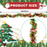 VESPRO 59 Feet Metallic Christmas Tree Garland Glitter Tinsel Twist Hanging for Indoor Outdoor Party Decorations (Red Green Gold) VESPRO