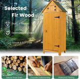 Outdoor Storage Cabinet, Garden Wood Tool Shed, Outside Wooden Shed Closet with Shelves and Latch for Yard, Patio, Deck and Porch,30.3”L X 21.3”W X 70.5”H (Natural) Anwick