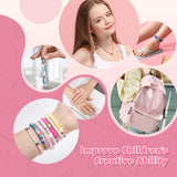 ETUDAW Bead Spinner, Rechargeable Electric Clay Bead Spinner Kit for Bracelet Making, Beginner 4500PCS Clay Beads Kit with Dual Needles and Adjustable Speed, Gift for Holidays, Birthdays (Pink) ETUDAW