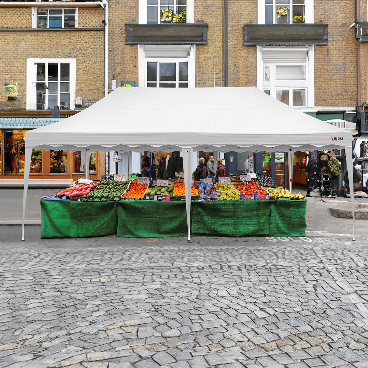 VINGLI 10x20 Pop Up Canopy Tent with Sidewalls, Commercial Outdoor Canopy Tent Pop Up Gazebo Party Tent Wedding Tents with Sandbags & Rolling Bag VINGLI