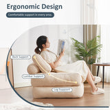 Afuson Folding Chair Bed, Futon Sofa Bed for Bedroom and Living Room, Convertible Floor Couch for Small Spaces, White Afuson