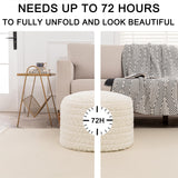 Round Pouf Ottoman 20 x 20 x 14 Inches Boho Poof Home Decor Floor Pouffe Ottoman Foot Rest for Couch Sofa Bean Bag Chairs Living Room Bedroom Cream Poofieotto