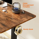 Sweetcrispy Standing Desk Adjustable Height, 63inch Electric Sit Stand up Desk for Home Office, Modern Rising Work Table for Computer Laptop, Lift Gaming Desk Sturdy Ergonomic Workstation, Rust Brown Sweetcrispy