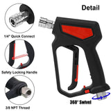 RIDGE WASHER Pressure Washer Gun 5000 PSI, 12 GPM, High Pressure Spray Gun with 1/4" Quick Connector, 3/8'' Quick Connect, M22-14 mm and M22-15 mm Fitting RIDGE WASHER