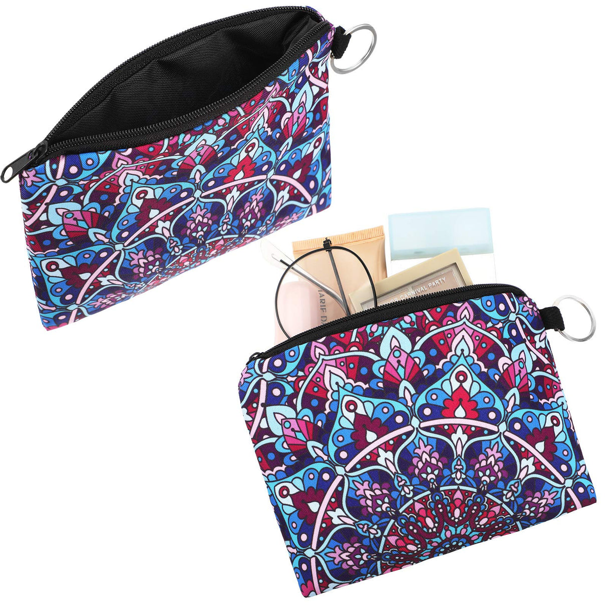 Boao 10 Pieces Small Coin Purse for Women Bulk Boho Change Purse Mini Pouches Wallet Coin Bag with Zipper for Women Girls (, 4.52 x 3.74 Inch) Boao