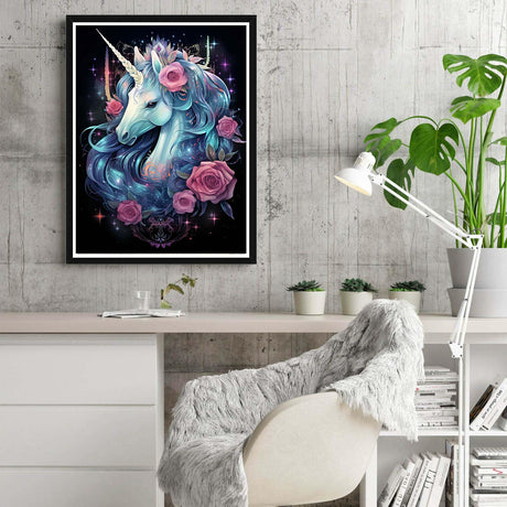 Reofrey DIY Diamond Art Kits for Adults Horse, Animal Full Drill Round Rhinestone Diamond Painting Kits, Cross Stitch Embroidery Canvas for Crafts Home Wall Decor 30x40cm Reofrey