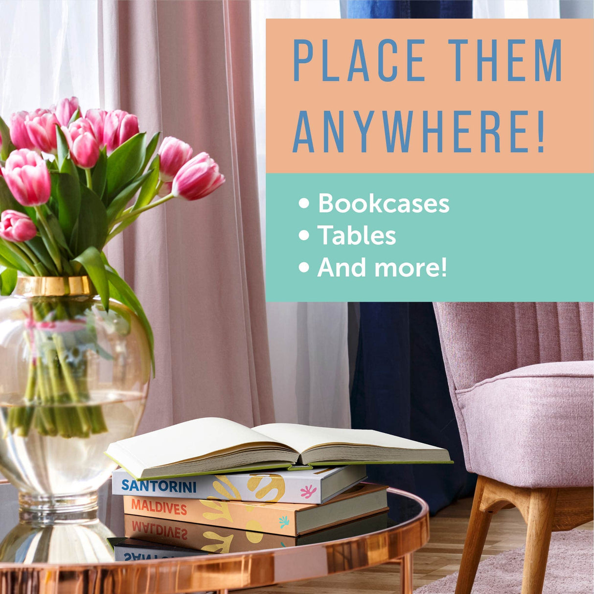 Maplefield XL Travel-Themed Blank Book Set of 3 for Writing, Home Decor, Coffee Table, Bookshelves – Luxury Decor (Maldives, Santorini, Galapagos) Maplefield