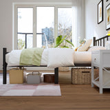 zizin Twin Size Metal Bed Frame with Headboard & Footboard 14 Inch Metal Platform Mattress Foundation Support with Steel Slat, Under Bed Storage, No Box Spring Needed zizin