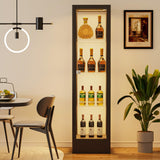 Desirable Life Glass Display Cabinet with 13-Color Light, 63" 4-Tier Curio Cabinet with Glass Door & Lock, Lighted Display Case with Adjustable Shelves for Collectibles Figures Trophy (Black) Desirable Life