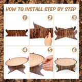 Zopeal 2 Pcs Woodland Cupcake Stand Wooden Cupcake Stand Decoration Western Cake Holder Camping Cake Holder for Woodland Baby Shower Decoration Forest Safari Birthday Party Supplies(Classic) Zopeal