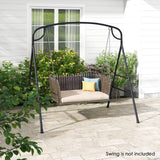 HAPPYGRILL Outdoor Swing Frame Heavy-Duty Metal Porch Swing Stand with Side Bars & 2 Rings, 660 lbs Weight Capacity, A-Frame Swing Frame for Garden, Backyard, Balcony HAPPYGRILL