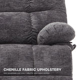 DYNOX 400lbs Lift Chairs for Big & Tall Seniors Power Lay Flat Recliner Oversized Lift Sofa with Heat Massage Electric Lift Recliner Chair Bed, Extended Footrest(9205L,Chenille,Grey) DYNOX