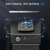 Gun Safe, Biometric Pistol Safe Fingerprint Quick Access Drop Down Single Mount Gun Safe with Keypad Lock and Key Lock, for Nightstand Wall Mount Bedside Desk Vehicle Bed ADIMO