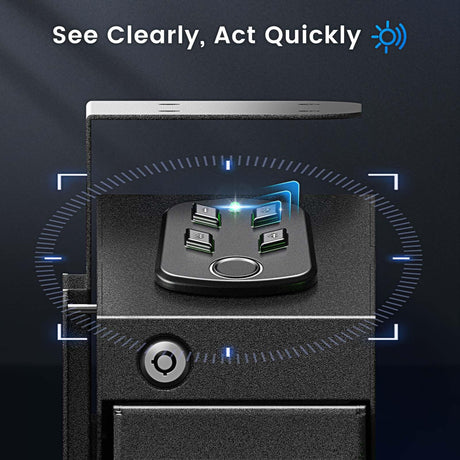 Gun Safe, Biometric Pistol Safe Fingerprint Quick Access Drop Down Single Mount Gun Safe with Keypad Lock and Key Lock, for Nightstand Wall Mount Bedside Desk Vehicle Bed ADIMO