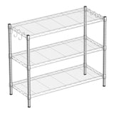 Guan River 3-Shelf Storage Shelf Adjustable Metal Shelf Wire Shelving Storage Rack Display Shelf for Office,Kitchen,Bedroom,Bathroom,Laundry,Pantry Basement,Garage(Chrome,36" L x 14" W x 30" H) Guan River
