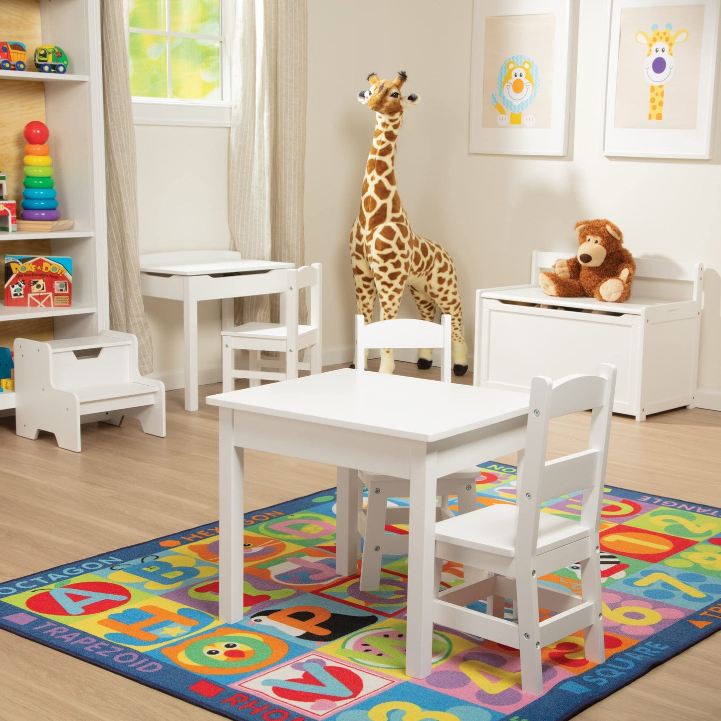 Melissa & Doug Wooden Table & Chairs - White