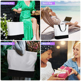 Wesiti 28 Piece Blank Canvas Tote Bag and Makeup Bag Bulk Plain Cotton Tote Bag with Handle Cosmetic Pouch with Zipper Reusable Grocery Bag for DIY Sublimation Embroidery Craft Wedding Christmas Gift Wesiti