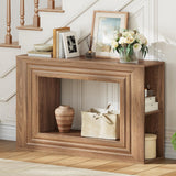 HOOBRO Farmhouse Console Table, 43.3 Inches Entryway Table, Sofa Table, Behind Couch Table with Side Storage Shelving, Hallway Accent Table for Entrance, Living Room, Bedroom, Foyer, Walnut WL87XG01 HOOBRO