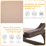 Yaheetech Outdoor Glider Chair, Lounge Rocking Chair with Sling Fabric and Steel Construction, Patio Swing Gliding Chairs for Porch Balcony Backyard, Beige, Set of 2 Yaheetech