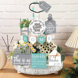 11 Pcs Farmhouse Tiered Tray Decor Home Wood Sign Rustic Home Sweet Home Simply Blessed Wooden Beads Tiered Tray Decorations Set for Home Kitchen Table FairySandy