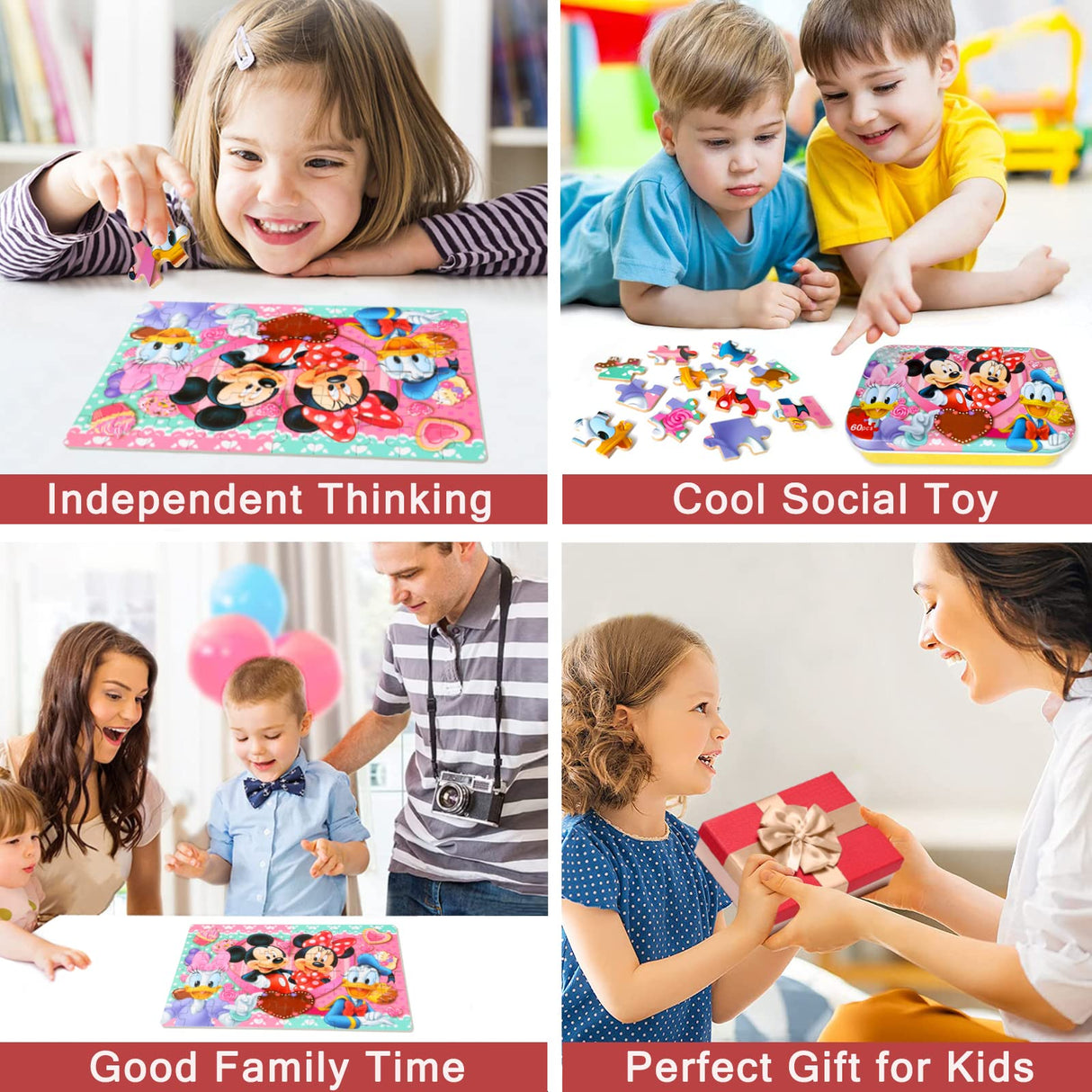 MZZOTOY Puzzles for Kids Ages 4-8, 60 Pieces Puzzles for Kids Ages 3-5 in a Metal Box Jigsaw Puzzles Girls and Boys Educational Puzzlese Toys Gifts MZZOTOY