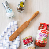 FAAY Skinny Spurtle – Sourdough Mixer & Bread Stirring Spatula | Ideal for Dough Whisking, Mixing, Jar Scraping, & Reaching Bottom | Teak Utensil Tools for Starter, Baking, Sour dough Gift FAAY