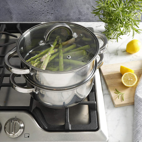 Oster Sangerfield Stainless Steel Cookware, 3.0-Quart Dutch Oven w/Steamer Basket Oster