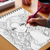 Netecom Gothic Fairies Coloring Book for Adults, Spiral Bound Edition, Softcover, 30 Intriguing Coloring Pages of Dark Fairy for Stress Relief and Relaxation Netecom