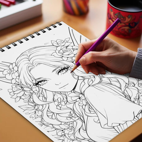 Netecom Gothic Fairies Coloring Book for Adults, Spiral Bound Edition, Softcover, 30 Intriguing Coloring Pages of Dark Fairy for Stress Relief and Relaxation Netecom
