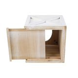 Karisky Farmhouse Square Tissue Box Cover with Slide-Out Bottom Panel, Wood Rustic Paper Facial Tissue Box Cover Holder for Bathroom, Bedroom, Night Stands, Office, 6 x 6 inch, White Karisky