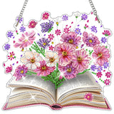 NAIMOER Diamond Art Hanging Kits for Adults, Book Flower Diamond Art Suncatchers, 5D Special Shape Fall Diamond Painting Pendant Window Ornament Gifts for Home Garden Door Wall Decor NAIMOER