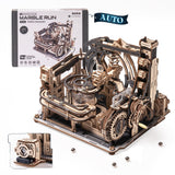 ROKR 3D Puzzles for Adults, Electric Model Kits Marble Spaceport LGC01, 472pcs Marble Run Brain Teaser Wooden Puzzles Building Toy, Desk Decor Creative Birthday Gifts for Men/Women/Teens 14+ ROKR