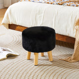 YMYNY Ottoman, Modern Footrest with Soft Padded Seat, Foot Stool with Wood Legs, Small Round Accent Small Table for Living Room Bedroom Office 12.6" D×12.6" W×12.6" H Black UHBD035B YMYNY