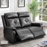 RIHEREFY PU Leather Reclining Loveseat with Heat and Massage, Double Loveseat Recliner with Side Pocket, Loveseat Recliner Sofa for Living Room, Home Theater, RV RIHEREFY