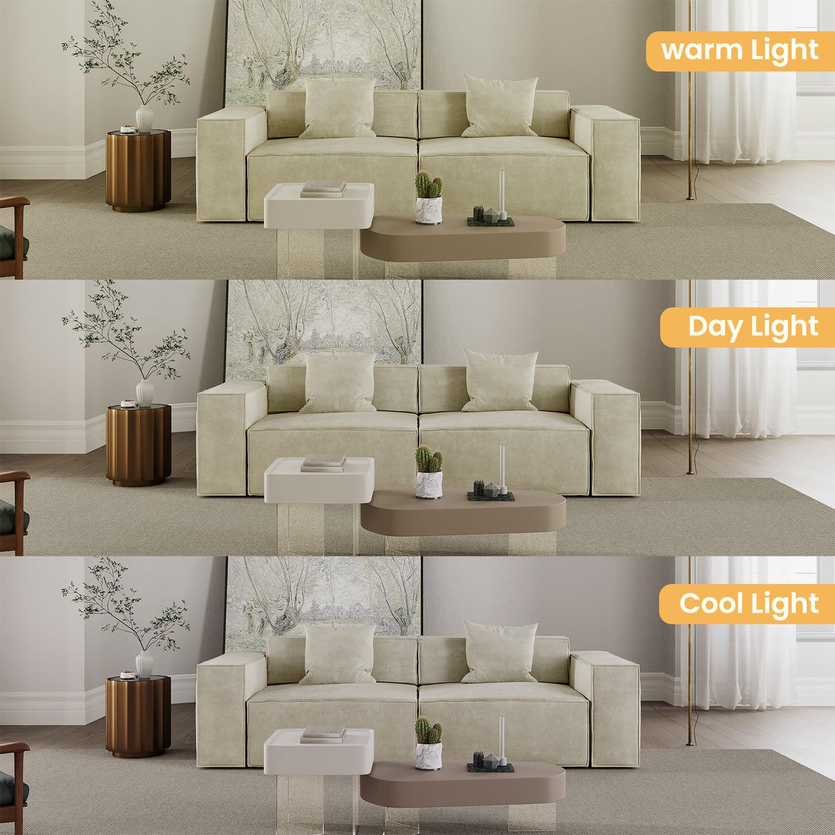 POVISON Smart 92.91" Power Loveseat Sofa Bed Sleeper Sofa, Sectional Sofa Couch with Track Arm, 2 Couch Pillows, Anti-Scratch & Water-Proof, Beige POVISON Smart