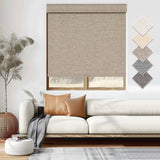 Tonature 100% Blackout Roller Blinds Cordless Shades with Natural Linen Fabric,Roller Blinds for Indoor Windows,Custom Blinds & Shades for Home,Bedroom,Custom Size,Khaki(Blackout) Tonature