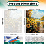 2 Pack Paint by Numbers Kit for Adults Beginner, Flowers Adult Paint by Number Kits on Canvas, DIY Hydrangea Sunflower Landscape Acrylic Painting by Number Kits for Home Decor Gift 16x20 Inch Possoco