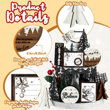 FairySandy Christmas Tiered Tray Decor Wooden Sign Farmhouse Tier Tray Decorations for Home Xmas Winter Party Bathroom Kitchen Bedroom (Stylish Style, 15 Pcs) FairySandy