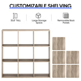 ZenStyle 9-Cube Natural Wooden Storage Shelf Organizer with Customizable Back Panels ZenStyle