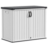 Devoko Outdoor Storage Cabinet 26 Cu Ft with Lockable Doors, Horizontal Storage Shed Waterproof Patio Tools Storage Box for Sofa Cushions, Gardening Tools and Accessories (White) Devoko