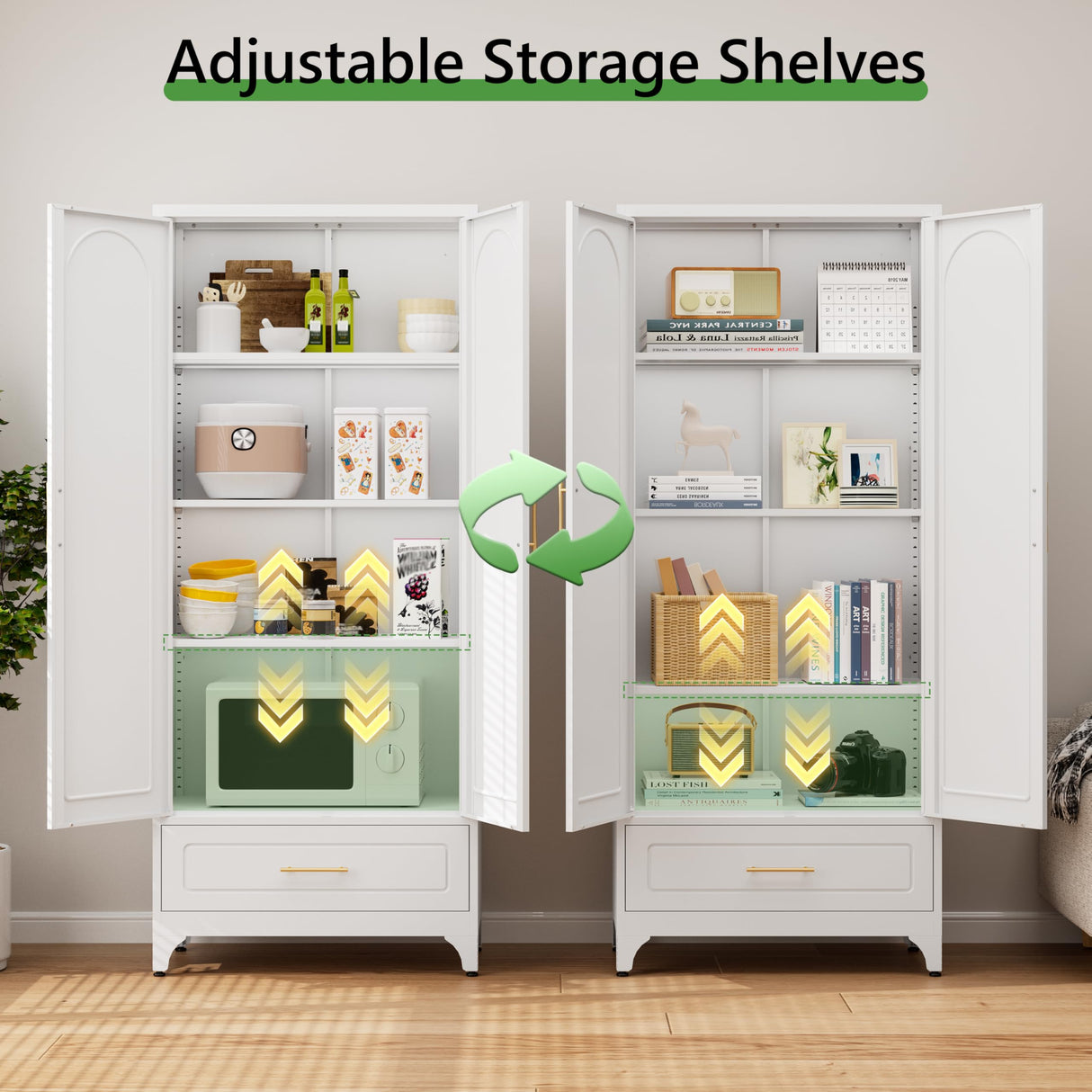 TIMELESS PIECES 75” Kitchen Pantry Storage Cabinet,Tall Storage Cabinet with Drawers and Adjustable Shelves,Modern Kitchen Hutch Cabinet,Freestanding Cupboard for Dining Room TIMELESS PIECES