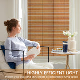 DKTIE Wooden Blinds Pattern Decorative Window Privacy Film, Sun Blocking Heat Control, Static Cling No Glue, with Installation Tools, Stained Glass Window Film (S531, 17.7" x 78.7") dktie