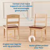 ECR4Kids Hideaway Table and Chair Set, Kids Furniture, Dark Walnut/Antique White, 3-Piece ECR4Kids