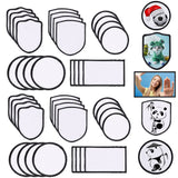 Woohome 40 PCS Sublimation Patch Blanks Sublimatio Iron on Patches 5 Shapes Black Frame Iron-on Blank Patch Appliques Sticker for Hats Clothes Backpack Uniform Carpet Decorative Patches Woohome